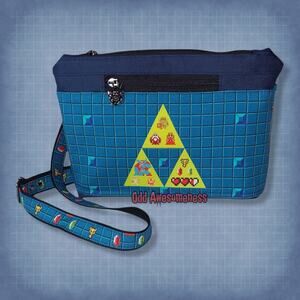 Retro 8 bit Crossbody Bag- FLAWED  Gamer Accessory Carry Gift Custom Fabric